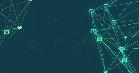 Globe of network of connection spinning against computer data processing