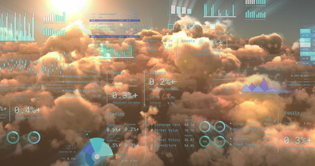 Image of financial data processing over clouds