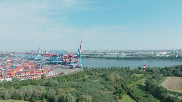 Approaching the port of Hamburg