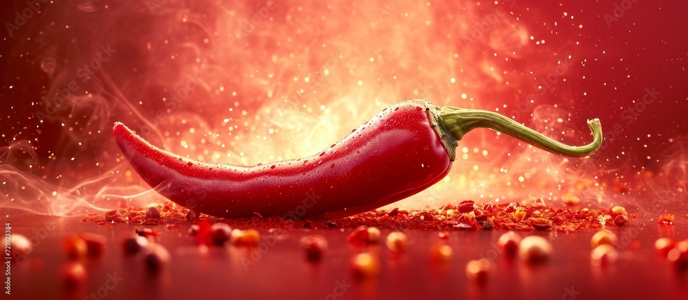 Poster Spice it up with a sizzling isolated chili pepper