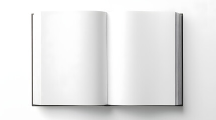 blank white book mock up with copy space over white background