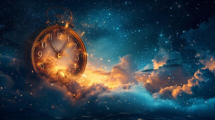 This is the end of time. The idea of traveling across time. - obrazy, fototapety, plakaty