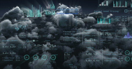 Image of financial data processing over clouds