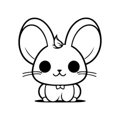 Cute Rabbit Illustration Line art