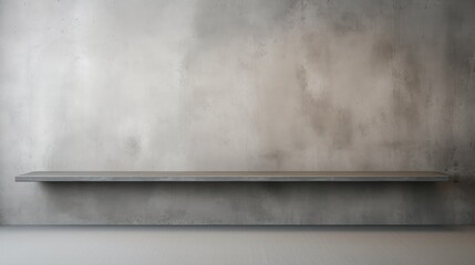 Empty concrete shelf on the wall. 3d rendering. Mock up. Generative AI