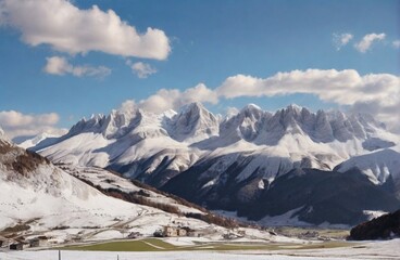 Fototapeta na wymiar mountains in the snow