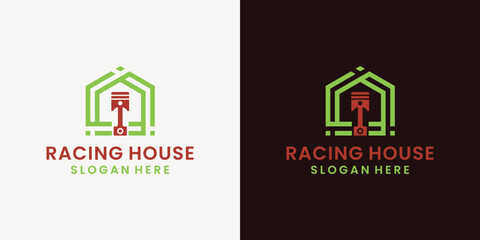 modern and simple racing home logo design