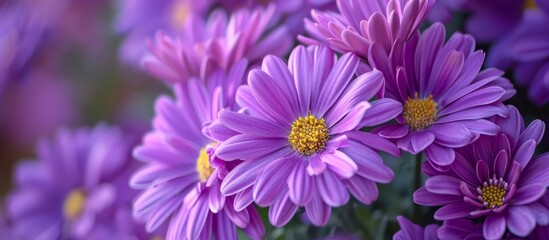 Close up shot of nice purple flowers: A Close up Shot of Nice Purple Flowers in Full Bloom