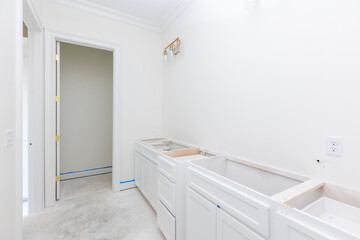 Bathroom in new house construction