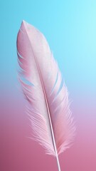 Feather on Soft Pastel Backdrop - Cinematic Style Generative AI