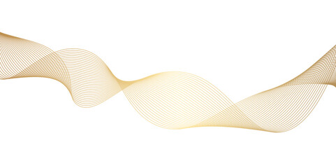 Abstract wave lines gold color isolated on white background.Modern trendy design element. Isolated on white background.music, party, technology, modern, wallpaper, business card, banner, flyers,illust