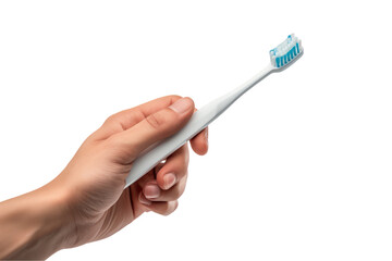 Toothbrush held by isolated hand