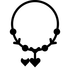 black and white love necklace icon 