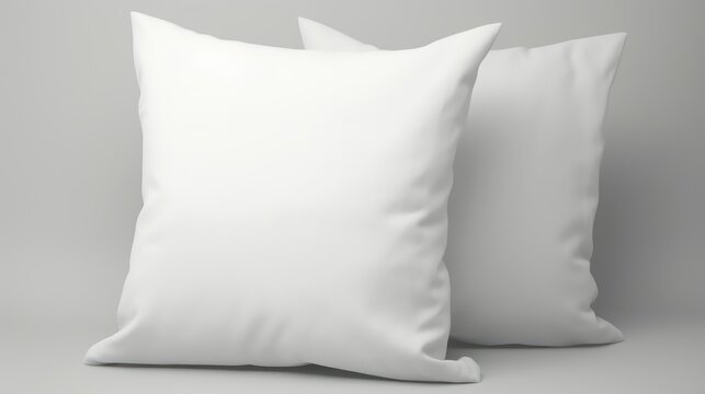 White pillow mockup isolated on gray background