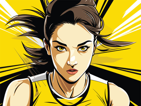 beautiful animi girl with hair