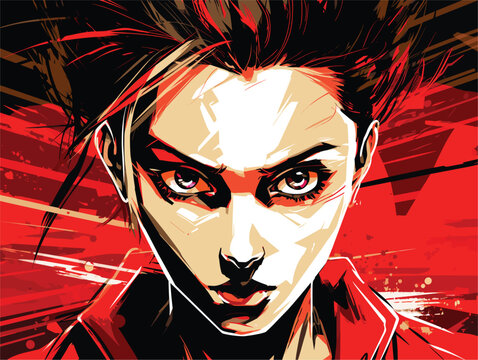 animi girl with hair