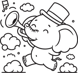 coloring page elephant