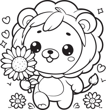 coloring page lion