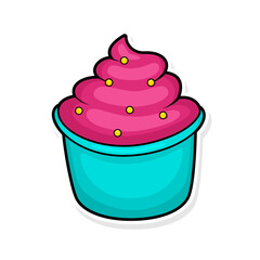 Ice cream cute cartoon doodle hand draw illustration art