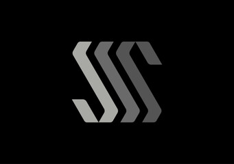 layered shape logo letter S make a stair visualism - obrazy, fototapety, plakaty