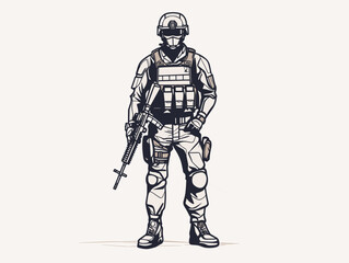 Obraz premium soldier with rifle