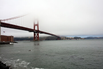 San Francisco Golden Gate Bridge Foggy Weather 
