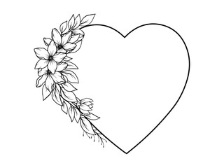 Outline Flower Bouquet Valentine Line Art
