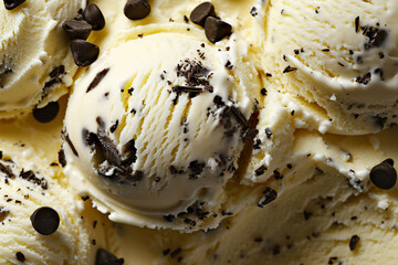 Vanilla ice cream with chocolate chips.