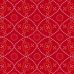Bandhani Dot India Pattern in Red Color Background