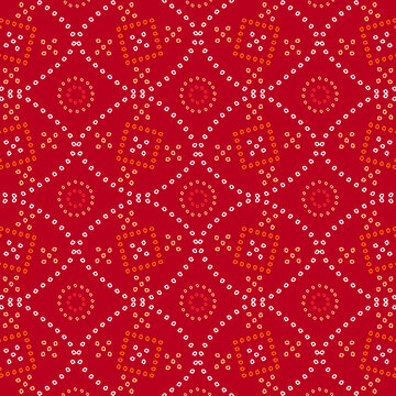 Bandhani Dot India Pattern in Red Color Background
