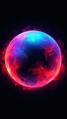 Drama-Filled Night Sky: Full Moon in Rich RGB Hues Generative AI