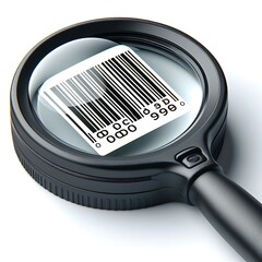 magnifying glass with barcode