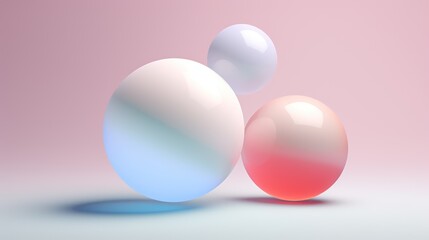 Easter eggs on a pink background. 3d vector illustration. Generative AI