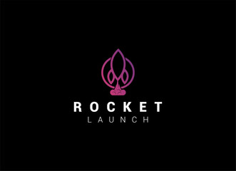 Fototapeta premium Launching Take Off Rocket Jet Plane Space modern logo word mark logotype design