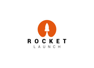Launching Take Off Rocket Jet Plane Space modern logo word mark logotype design