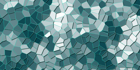 Abstract Multicolor Broken Stained Glass Background with White lines. Voronoi diagram background. Seamless pattern with 3d shapes vector Vintage Illustration background.Geometric Retro tiles pattern	
