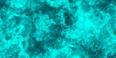 Abstract dynamic particles with soft white clouds on dark background. Defocused Lights and Dust Particles. Watercolor wash aqua painted texture grungy design.