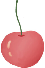 cherry clipart. watercolor style. isolated on transparent background