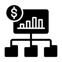 growth cart glyph icon