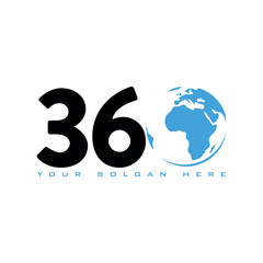 360 Degrees Media company vector logo