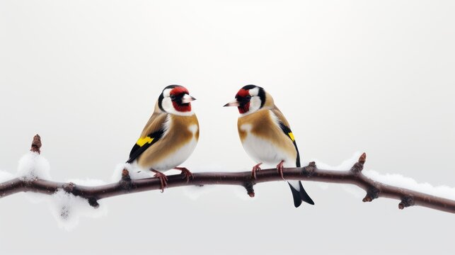 Minimalistic Image of Goldfinches in Simple Style AI Generated