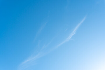 Beautiful blue sky with strange shape of clouds in the morning or evening used as natural...