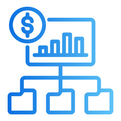 growth cart gradient icon