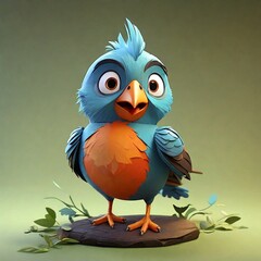 Fototapeta premium 3d bird illustration, Generated AI