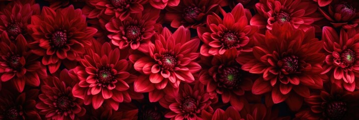 colorful background of red chrysanthemums - obrazy, fototapety, plakaty