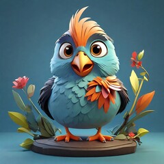 Fototapeta premium 3d bird illustration, Generated AI