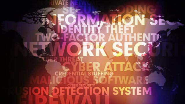 Security in cyberspace protecting world map with cyber security technology and secure servers to defend against cyber attacks, data breaches, and online threats