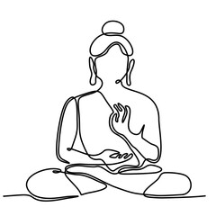 buddha line art continuous line drawing vector illustration