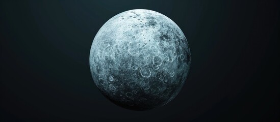 3D illustration showing Umbriel moon of Uranus, isolated on black background, as cosmos art.