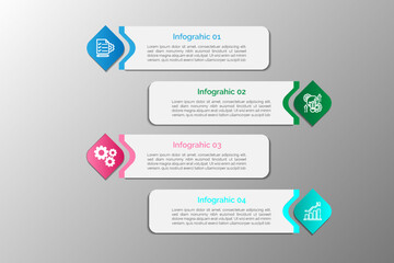 Vector set of infographic elements for numbering labels of the steps of a process.